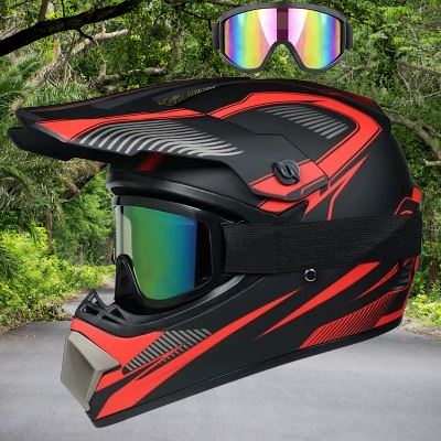 Casque de moto - MotoFaceHelmets™ - Rouge - Motard Sur