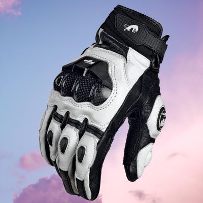 Gants de moto - RacingGloves™ - Blanc - Motard Sur